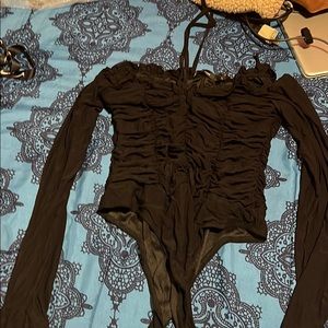 Black mesh bodysuit